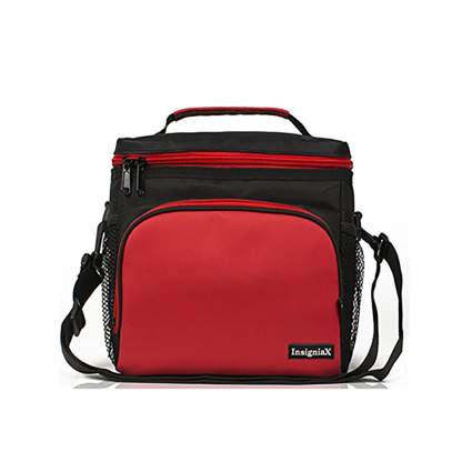 red insulated lunch box