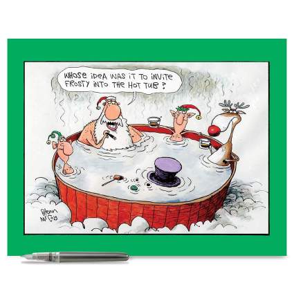 frosty snowman hot tub card