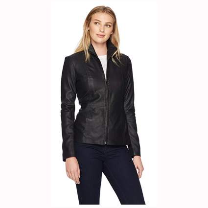 black leather scuba jacket