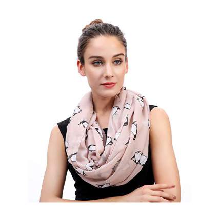 Pink penguin scarf