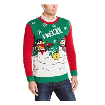 Snowman stickup christmas sweater