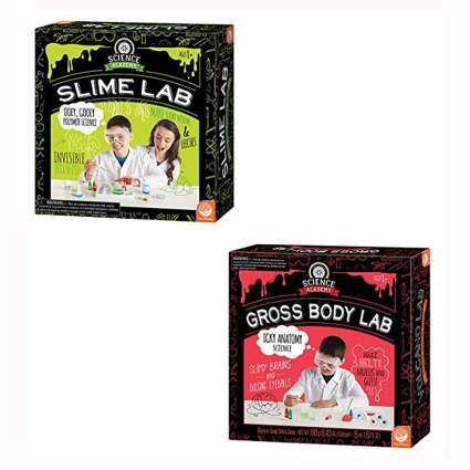 slime lab and gross body lab chemistry kits