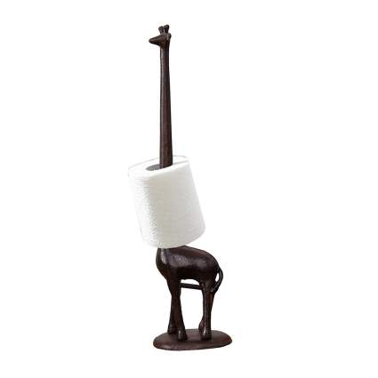 Cast iron giraffe toilet paper holder