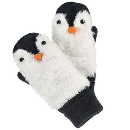 Critter Mittens Penguin Warm and Soft Knit Mitten