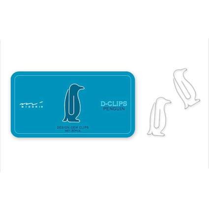 penguin paperclips with blue box