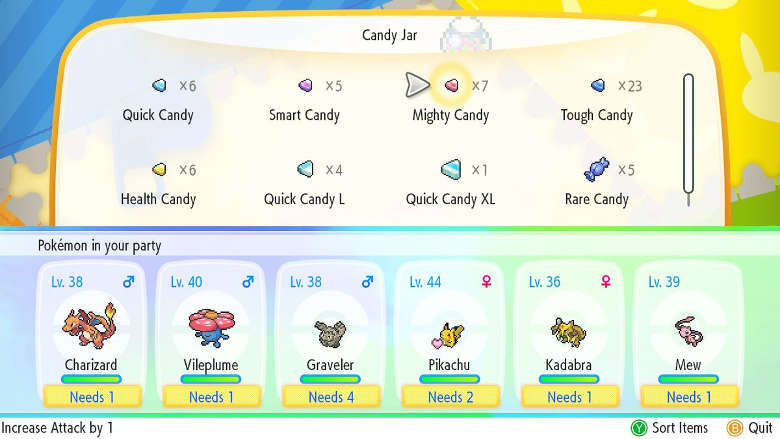 Pokemon Let's Go Candy Guide