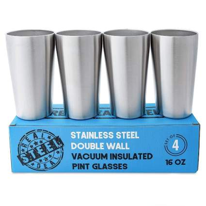 Real Deal Steel Stainless Steel Pint Glasses