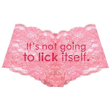 Pink raunchy gag gift panties