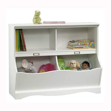 white children's bookcase