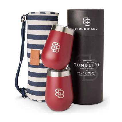 stainless steel wine tumblers with canvas bag