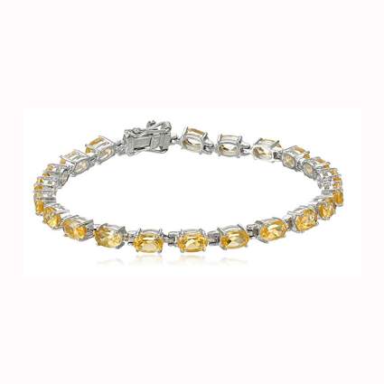 sterling silver & oval citrine tennis bracelet