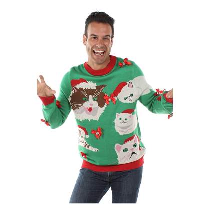 ugly cat christmas sweater