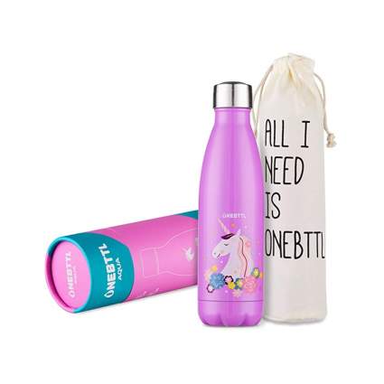 unicorn metal water bottle