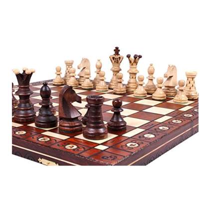 unique hand crafted wood chess set