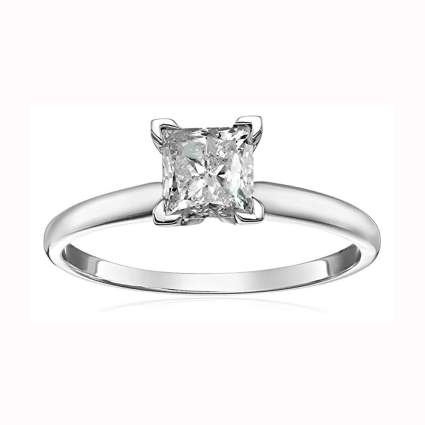 white gold princess cut diamond engagement ring