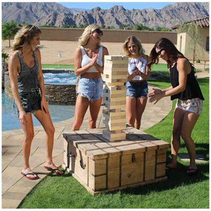 wooden toppling tower game for adults