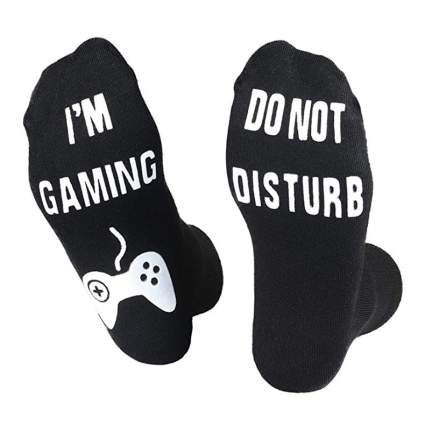 Black novelty gaming socks