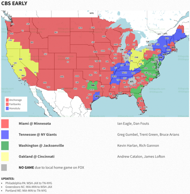 NFL Coverage Map Week 15 Which Games Are Televised Locally?