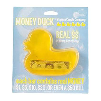 yellow duck shaped money soap