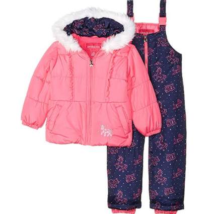 London Fog Girls' Snowsuit with Snowbib and Puffer Jacket