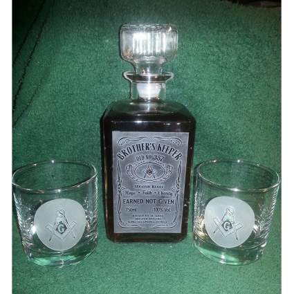 masonic whiskey decanter