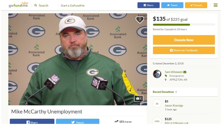 Mike Mccarthy Gofundme Appleton Man Starts Unemployment Fundraiser Heavy Com