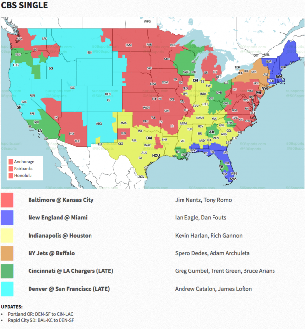 NFL Coverage Map Week 14: Which Games Are Televised Locally?