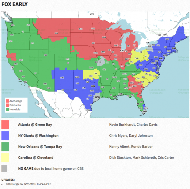 NFL Coverage Map Week 14 Which Games Are Televised Locally?