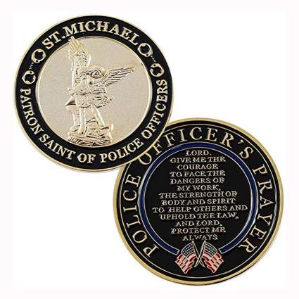 st. michael police officer prayer coin