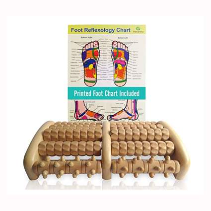 wooden foot roller and massager