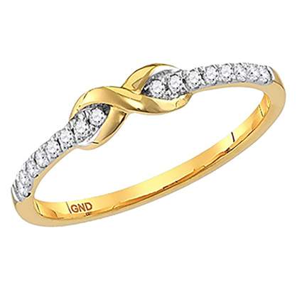 yellow gold and diamond infinity ring
