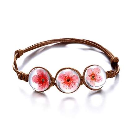 Pink cherry blossom bracelet