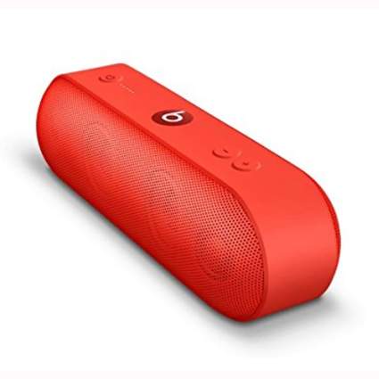 red portable bluetooth speaker