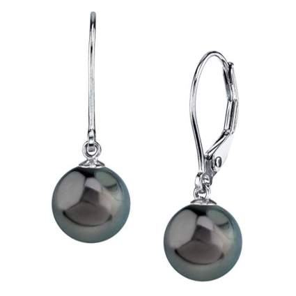 black south sea pearl drop earrings
