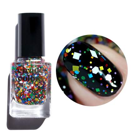 Cirque Colors glitter nail polish on black
