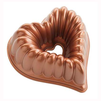 copper heart shaped bundt cake pan