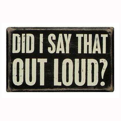 did I say that out loud box sign