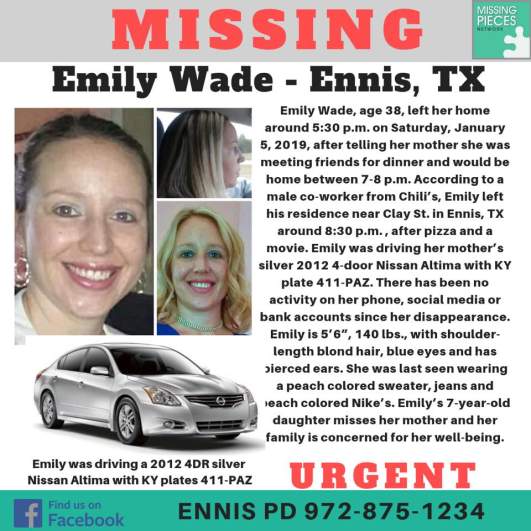 emily wade missing poster