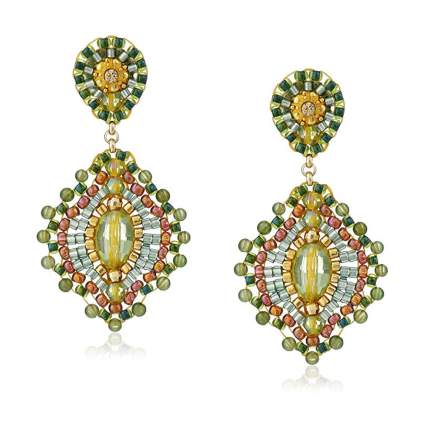green jade multi stone lotus drop earrings