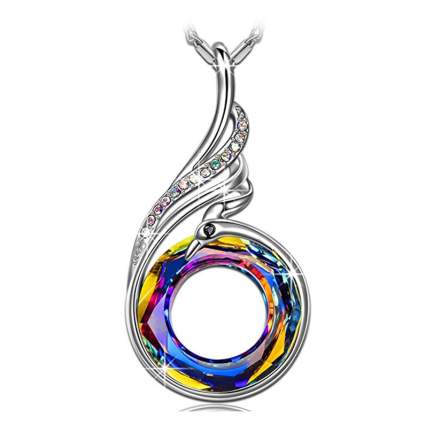 Colorful phoenix cystal necklace