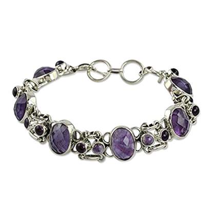 amethyst and silver bracelet