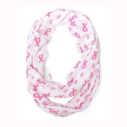 pink cancer ribbon infinity scarf