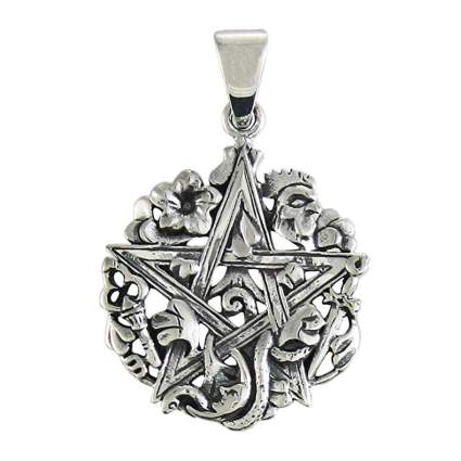 silver Cimaruta symbol necklace