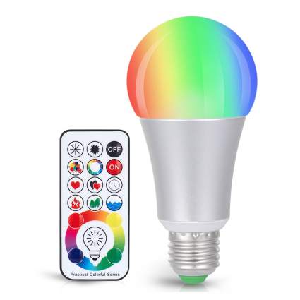 rainbow lightbulb with remote