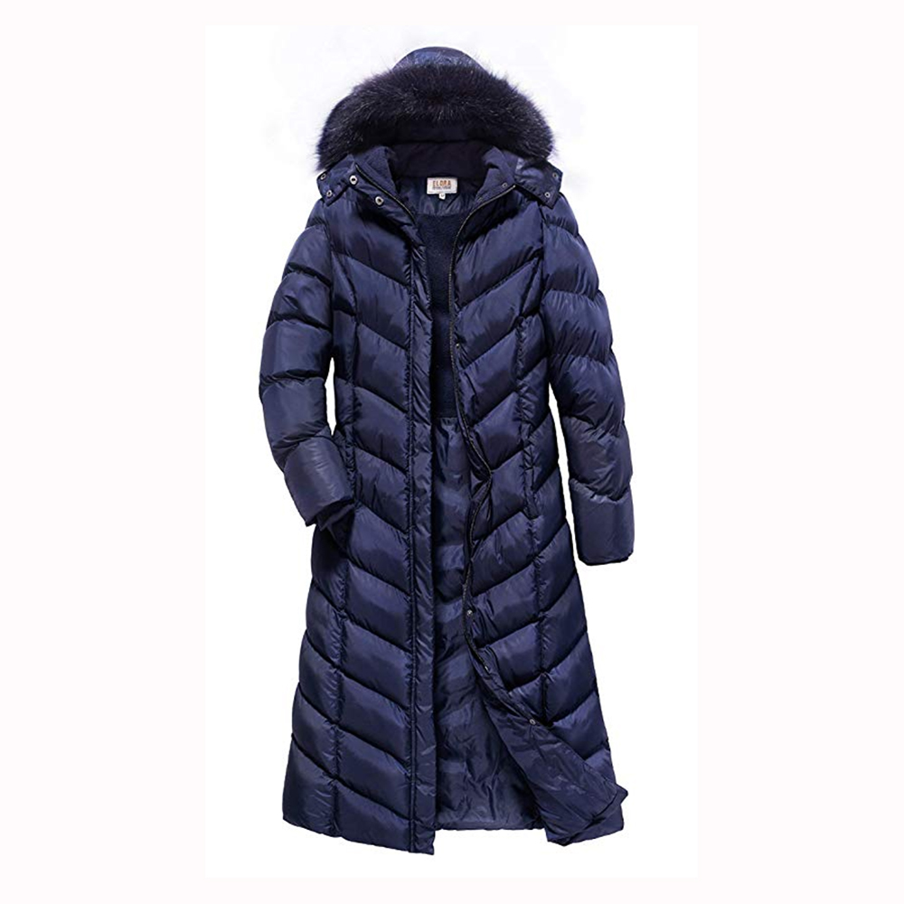 Amordaily Womens Black Long Down Jacket Thick Winter Coat Warm Parkas