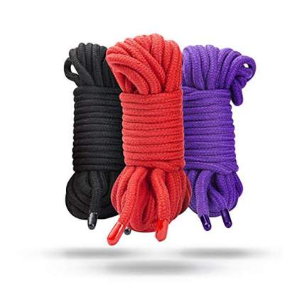 Red black and purple rope bundles