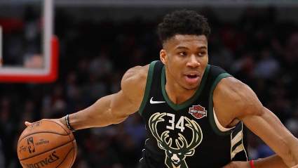 WATCH: Giannis Antetokounmpo Viciously Blocks Jayson Tatum off Backboard