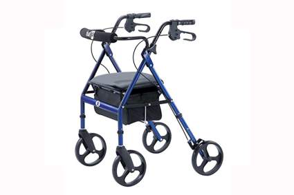 blue portable four wheel walker