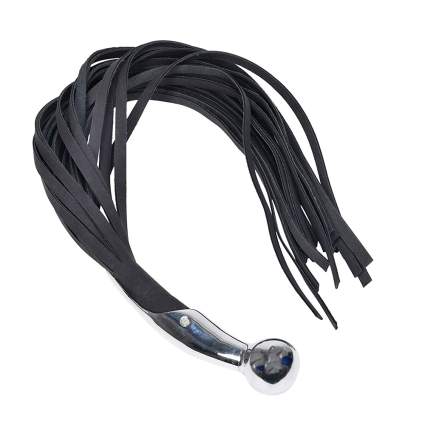 Black flogger with steel handle