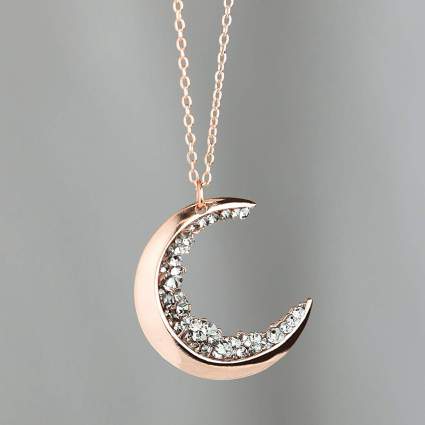 Gold crescent moon necklace